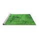 Sideview of Machine Washable Oriental Green Industrial Area Rugs, wshurb2787grn