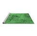 Sideview of Machine Washable Oriental Emerald Green Industrial Area Rugs, wshurb2787emgrn