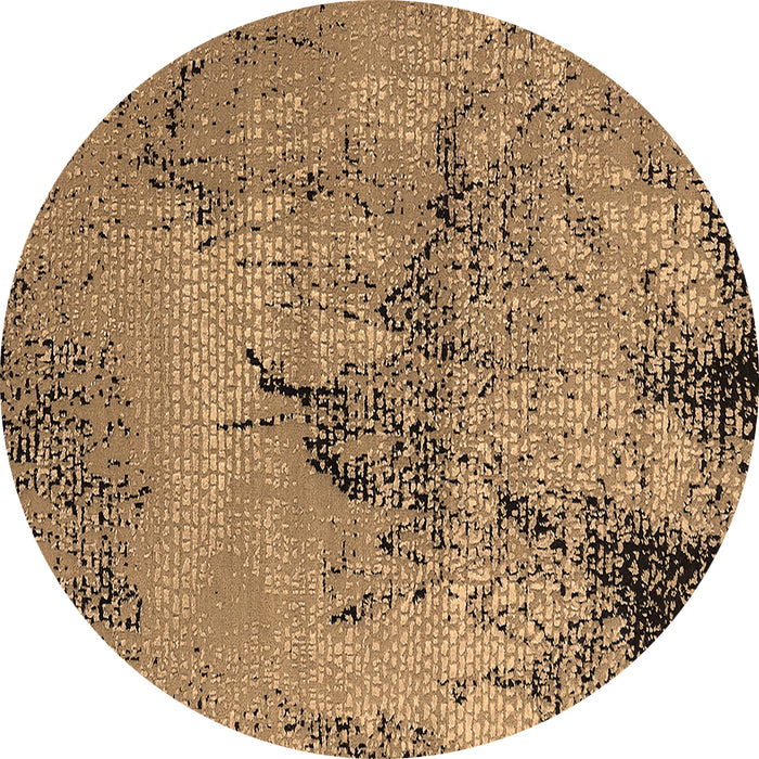 Round Oriental Brown Industrial Rug, urb2787brn