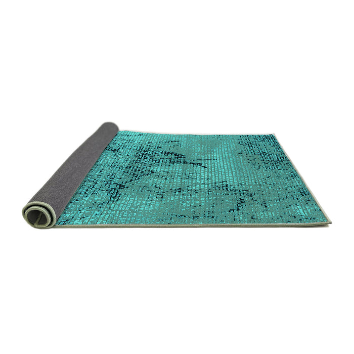 Sideview of Oriental Turquoise Industrial Rug, urb2787turq