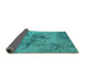 Sideview of Oriental Turquoise Industrial Rug, urb2787turq