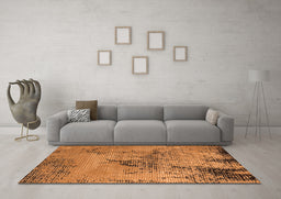 Machine Washable Oriental Orange Industrial Area Rugs in a Living Room, wshurb2787org
