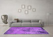 Machine Washable Oriental Purple Industrial Area Rugs in a Living Room, wshurb2787pur