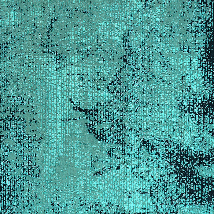 Square Machine Washable Oriental Turquoise Industrial Area Rugs, wshurb2787turq