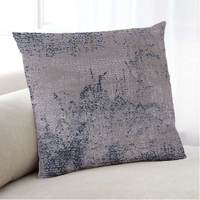 Lifestyle Image of Mid-Century Modern Urban Square Silver Pink Throw Pillow, 18 inch by 18 inch, pwurb2787