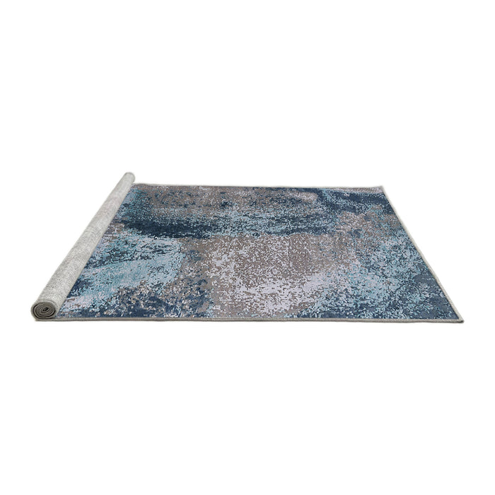 Sideview of Machine Washable Industrial Modern Purple Navy Blue Rug, wshurb2788