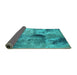 Sideview of Oriental Turquoise Industrial Rug, urb2788turq