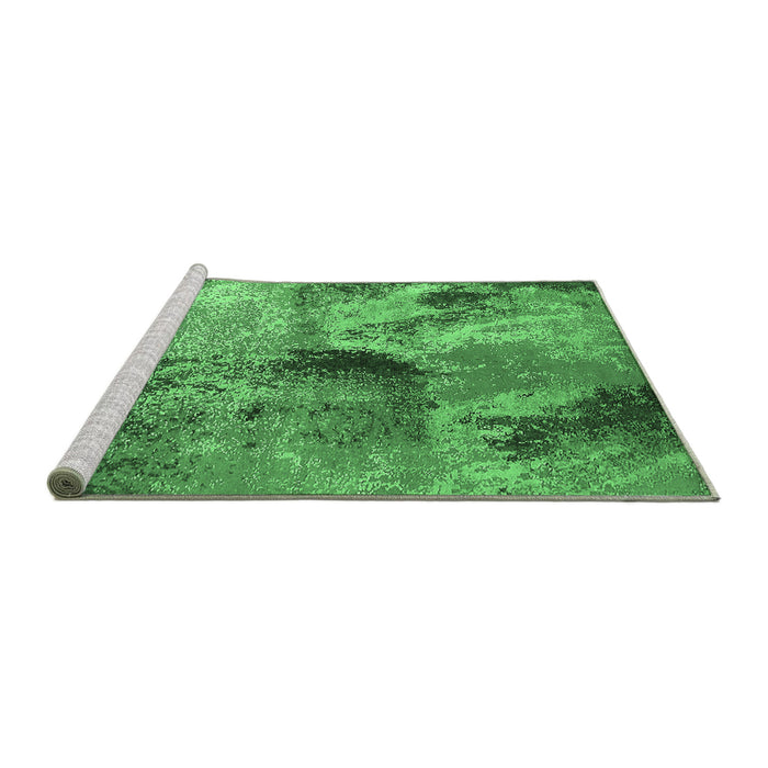 Sideview of Machine Washable Oriental Emerald Green Industrial Area Rugs, wshurb2788emgrn