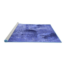 Sideview of Machine Washable Oriental Blue Industrial Rug, wshurb2788blu