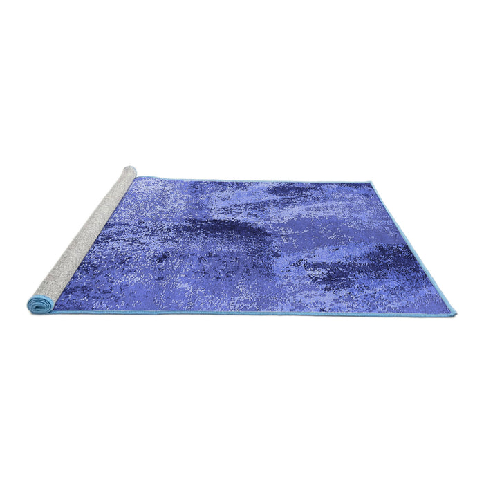 Sideview of Machine Washable Oriental Blue Industrial Rug, wshurb2788blu