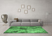 Machine Washable Oriental Emerald Green Industrial Area Rugs in a Living Room,, wshurb2788emgrn