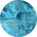 Round Oriental Light Blue Industrial Rug, urb2788lblu