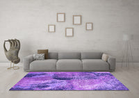 Machine Washable Oriental Purple Industrial Rug, wshurb2788pur