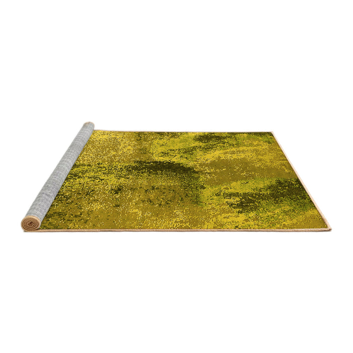 Sideview of Machine Washable Oriental Yellow Industrial Rug, wshurb2788yw