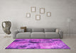 Machine Washable Oriental Pink Industrial Rug in a Living Room, wshurb2788pnk
