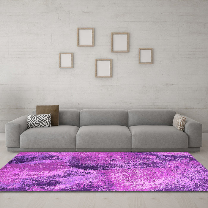 Machine Washable Oriental Pink Industrial Rug in a Living Room, wshurb2788pnk
