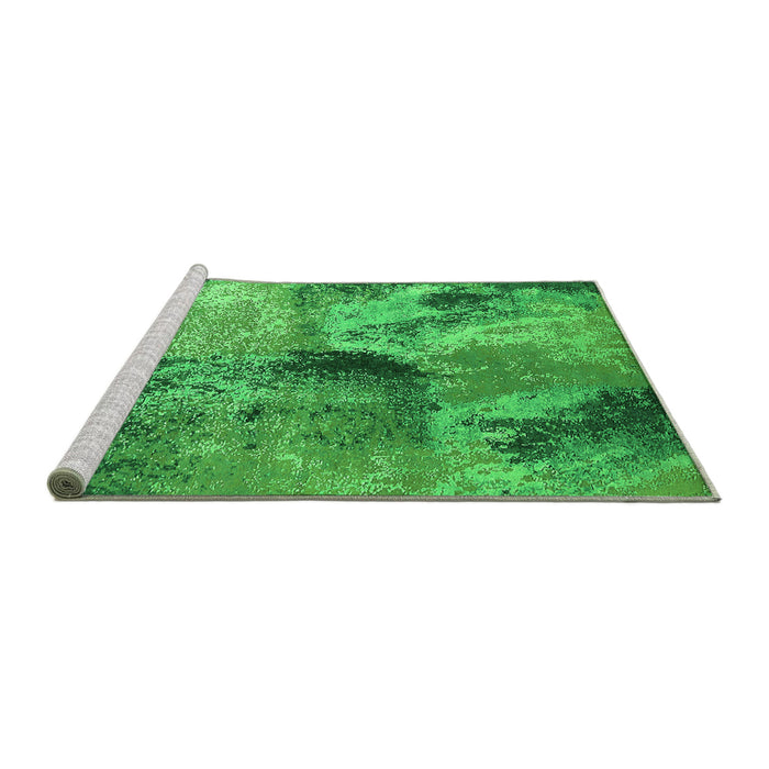 Sideview of Machine Washable Oriental Green Industrial Area Rugs, wshurb2788grn
