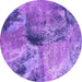 Round Oriental Purple Industrial Rug, urb2788pur