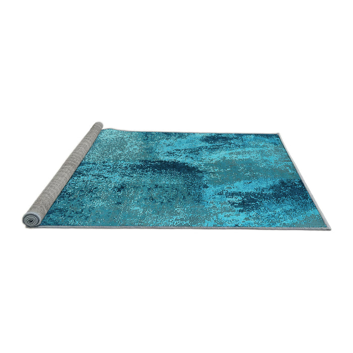 Sideview of Machine Washable Oriental Light Blue Industrial Rug, wshurb2788lblu