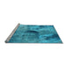 Sideview of Machine Washable Oriental Light Blue Industrial Rug, wshurb2788lblu