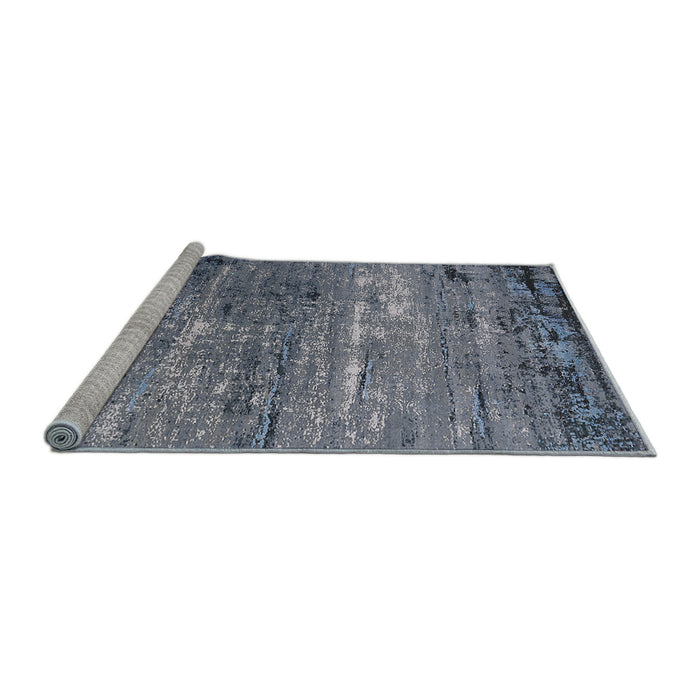 Sideview of Machine Washable Industrial Modern Columbia Blue Rug, wshurb2789