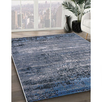 Mid-Century Modern Columbia Blue Oriental Rug, urb2789