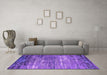 Machine Washable Oriental Purple Industrial Area Rugs in a Living Room, wshurb2789pur