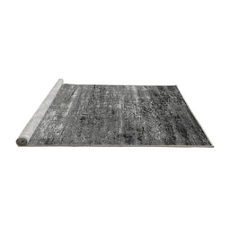 Sideview of Machine Washable Oriental Gray Industrial Rug, wshurb2789gry
