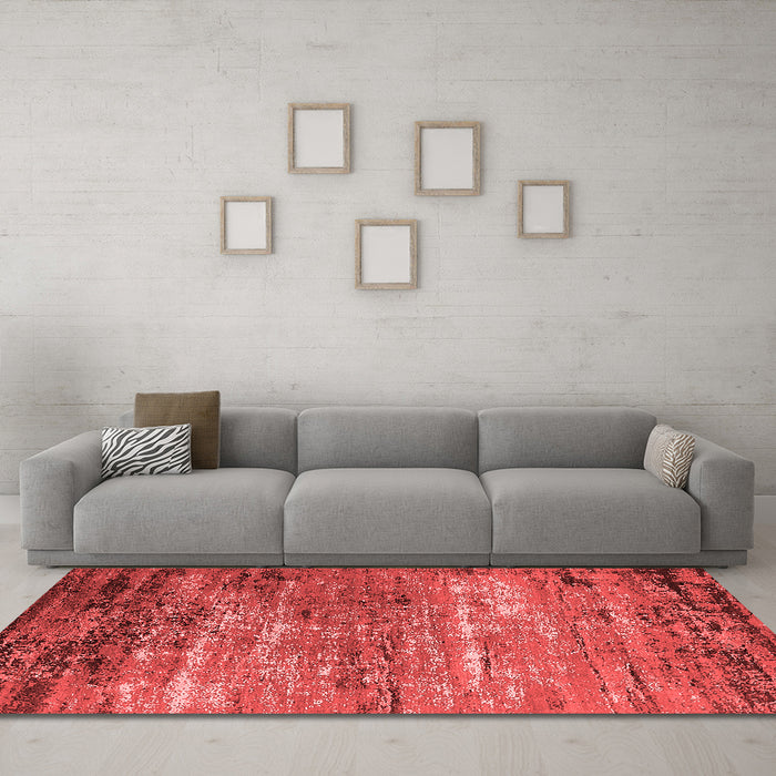 Industrial Red Washable Rugs