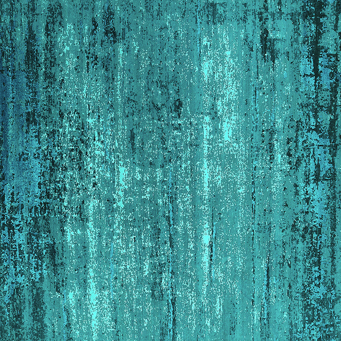 Square Machine Washable Oriental Turquoise Industrial Area Rugs, wshurb2789turq