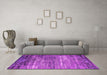 Machine Washable Oriental Pink Industrial Rug in a Living Room, wshurb2789pnk