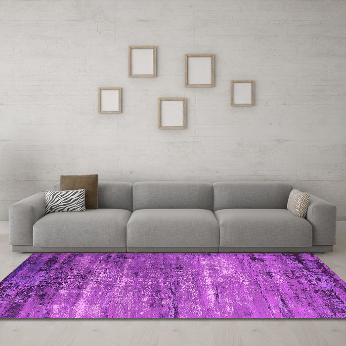 Machine Washable Oriental Pink Industrial Rug in a Living Room, wshurb2789pnk