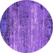 Round Oriental Purple Industrial Rug, urb2789pur