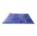 Sideview of Machine Washable Oriental Blue Industrial Rug, wshurb2789blu