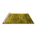 Sideview of Machine Washable Oriental Yellow Industrial Rug, wshurb2789yw