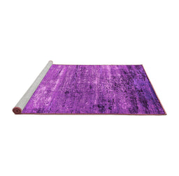 Sideview of Machine Washable Oriental Pink Industrial Rug, wshurb2789pnk