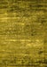Machine Washable Oriental Yellow Industrial Rug, wshurb2789yw