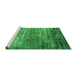 Sideview of Machine Washable Oriental Green Industrial Area Rugs, wshurb2789grn