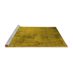 Sideview of Machine Washable Oriental Yellow Industrial Rug, wshurb2790yw