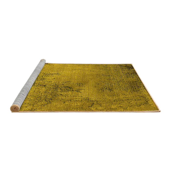 Sideview of Machine Washable Oriental Yellow Industrial Rug, wshurb2790yw