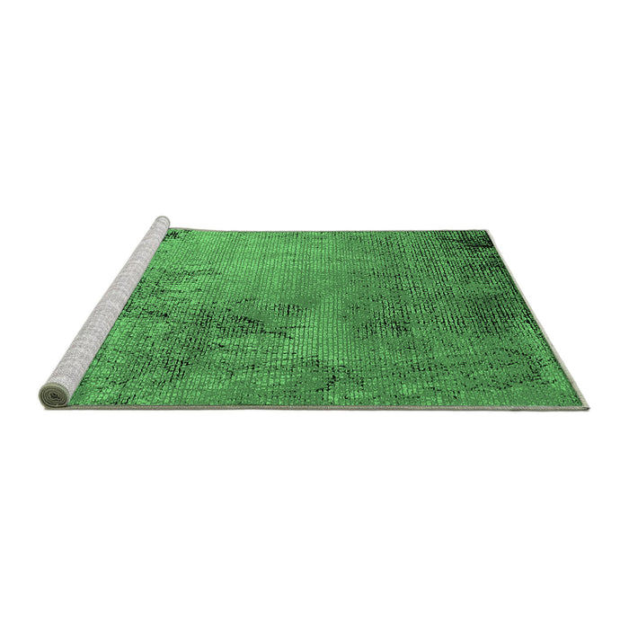 Sideview of Machine Washable Oriental Emerald Green Industrial Area Rugs, wshurb2790emgrn