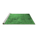 Sideview of Machine Washable Oriental Emerald Green Industrial Area Rugs, wshurb2790emgrn