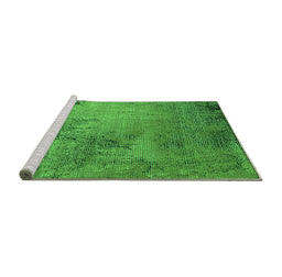 Sideview of Machine Washable Oriental Green Industrial Area Rugs, wshurb2790grn