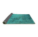 Sideview of Oriental Turquoise Industrial Rug, urb2790turq