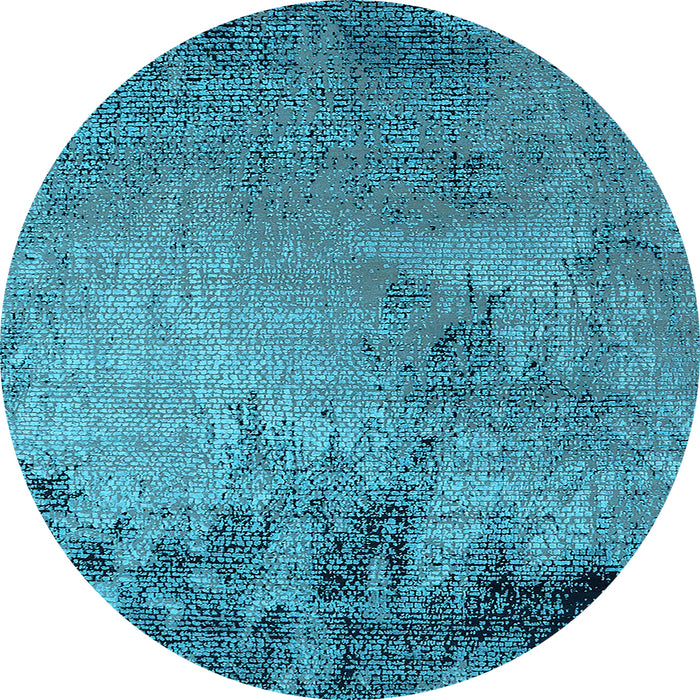Round Machine Washable Oriental Light Blue Industrial Rug, wshurb2790lblu