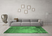 Machine Washable Oriental Emerald Green Industrial Area Rugs in a Living Room,, wshurb2790emgrn