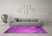 Machine Washable Oriental Pink Industrial Rug in a Living Room, wshurb2790pnk