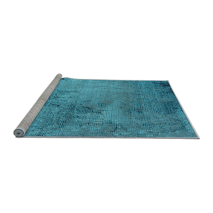Sideview of Machine Washable Oriental Light Blue Industrial Rug, wshurb2790lblu