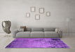 Machine Washable Oriental Purple Industrial Area Rugs in a Living Room, wshurb2790pur