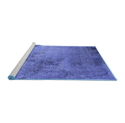 Sideview of Machine Washable Oriental Blue Industrial Rug, wshurb2790blu